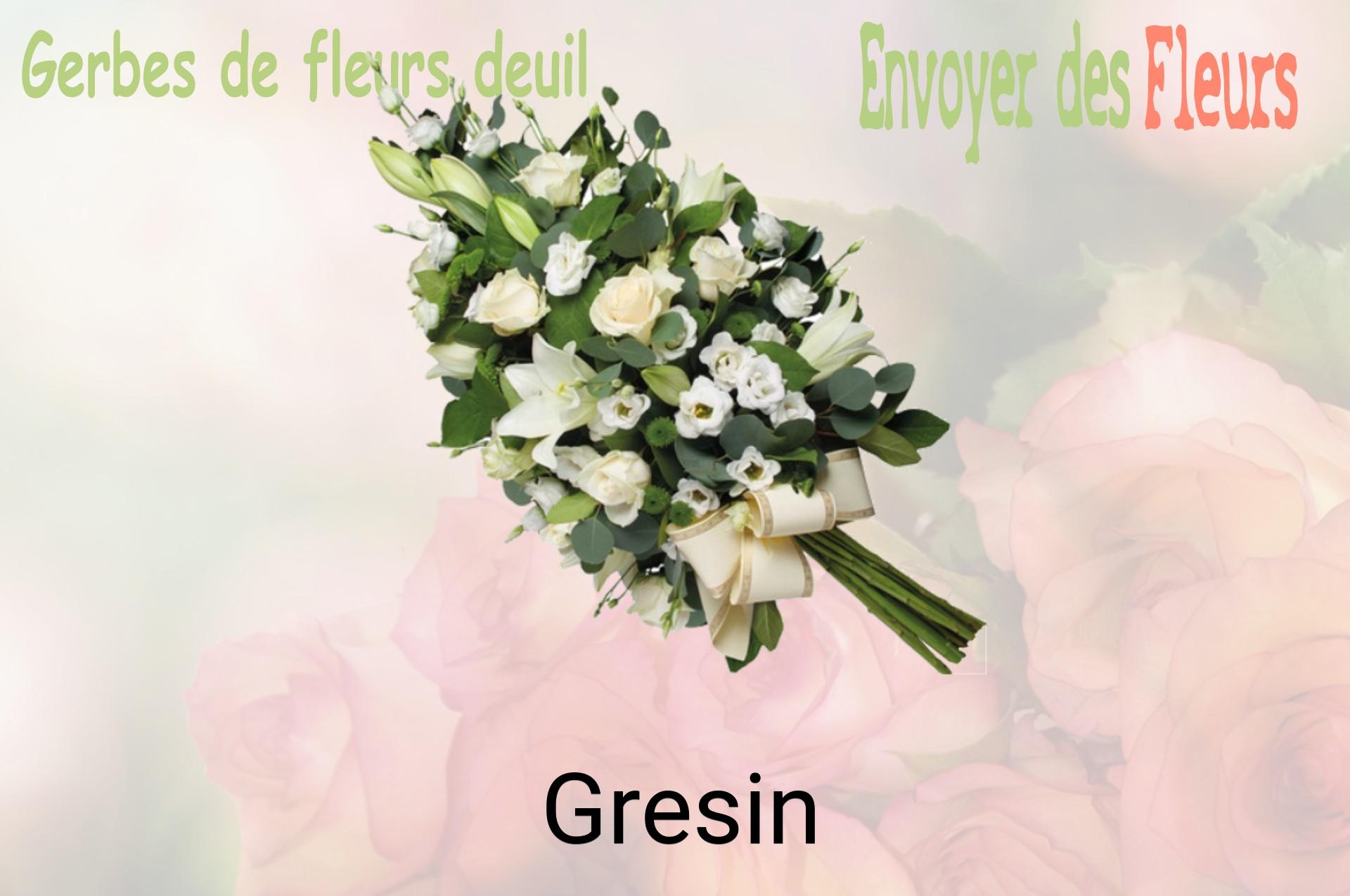 Gerbe de fleurs de deuil livrée à Gresin